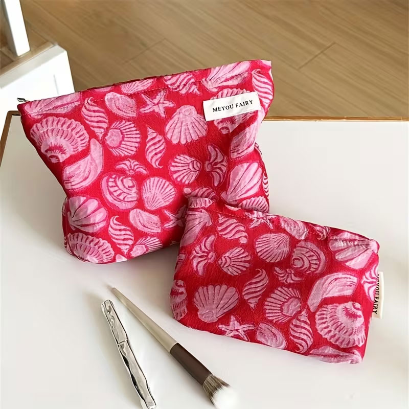 Skincare D'Alba - Bolsa de maquillaje vintage con estampado